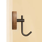 Round Timber Wall Hook - Self-Adhesive Coat Hooks for Easy Organization 3