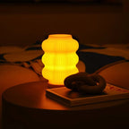 Rounded Glow Table Lamp - Adjustable Brightness, Stylish Wood Base 2
