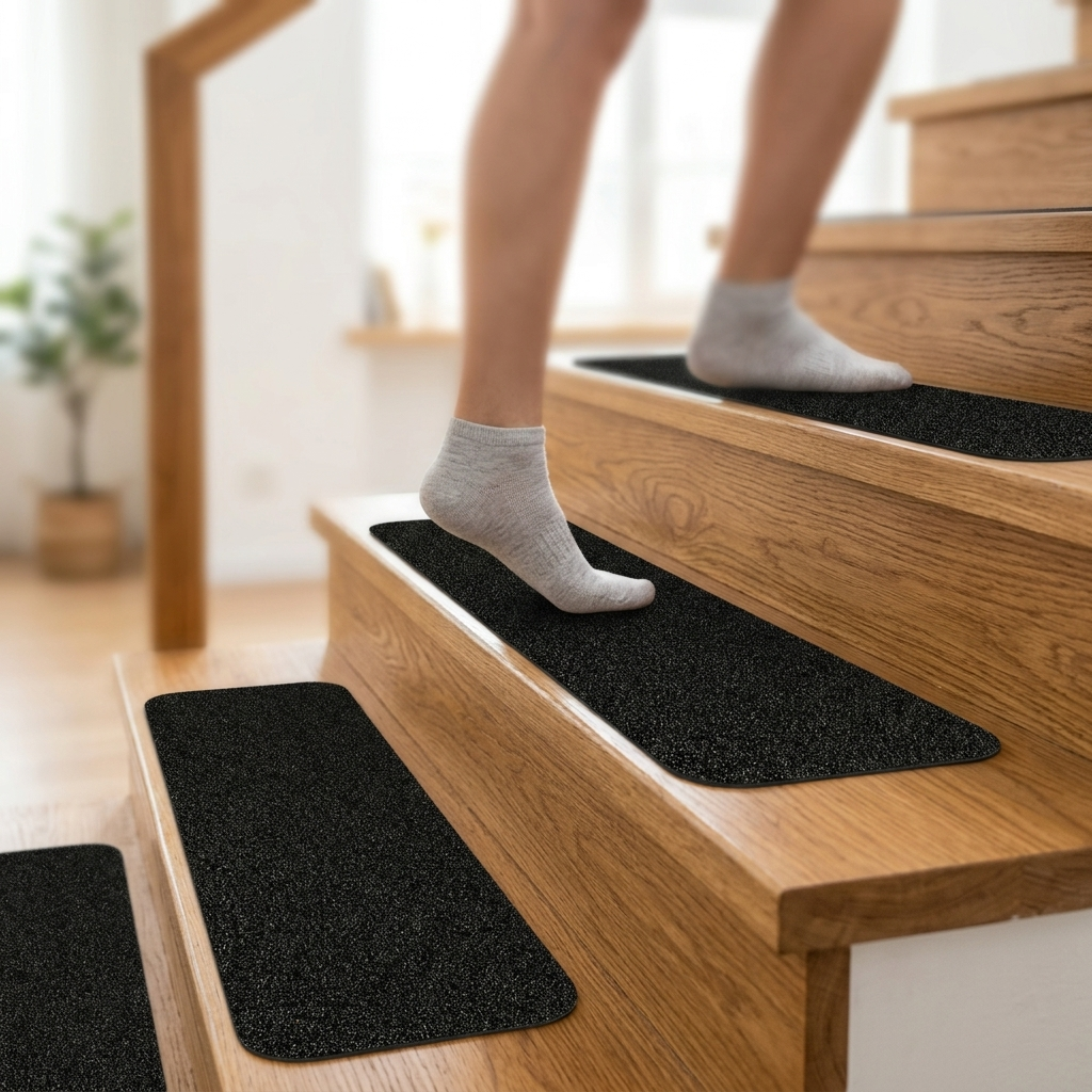 Rubber Stair Treads - Non Slip Anti-Slip for Indoor & Outdoor Safety 1