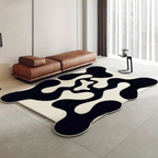 Rug Black and White Washable 60x90cm or 80x120cm Non Slip Backing 2