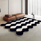 Rug Black and White Washable 60x90cm or 80x120cm Non Slip Backing 4