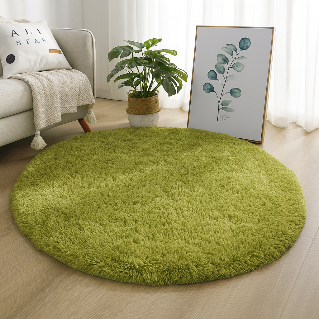 Rug Round Silk Wool Blend Neutral Colour Multiple Sizes 15