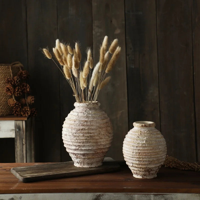 Rustic Ceramic Vase - Handmade Elegance for Modern Home Decor 0