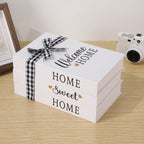 Rustic Decorative Book Stack with Uplifting Phrases for Home Decor - Soft White with Twine Accent 3