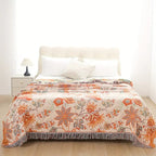 Rustic Floral Boho Blanket - 100% Cotton Soft Throw for Cozy Decor 4