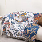 Rustic Floral Cotton Blanket - Lightweight, Reversible All-Season Throw 2
