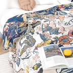 Rustic Floral Cotton Blanket - Lightweight, Reversible All-Season Throw 5