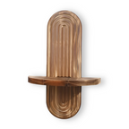 Rustic Geometric Floating Wall Shelves - Handmade Oval Design for Versatile Display 0