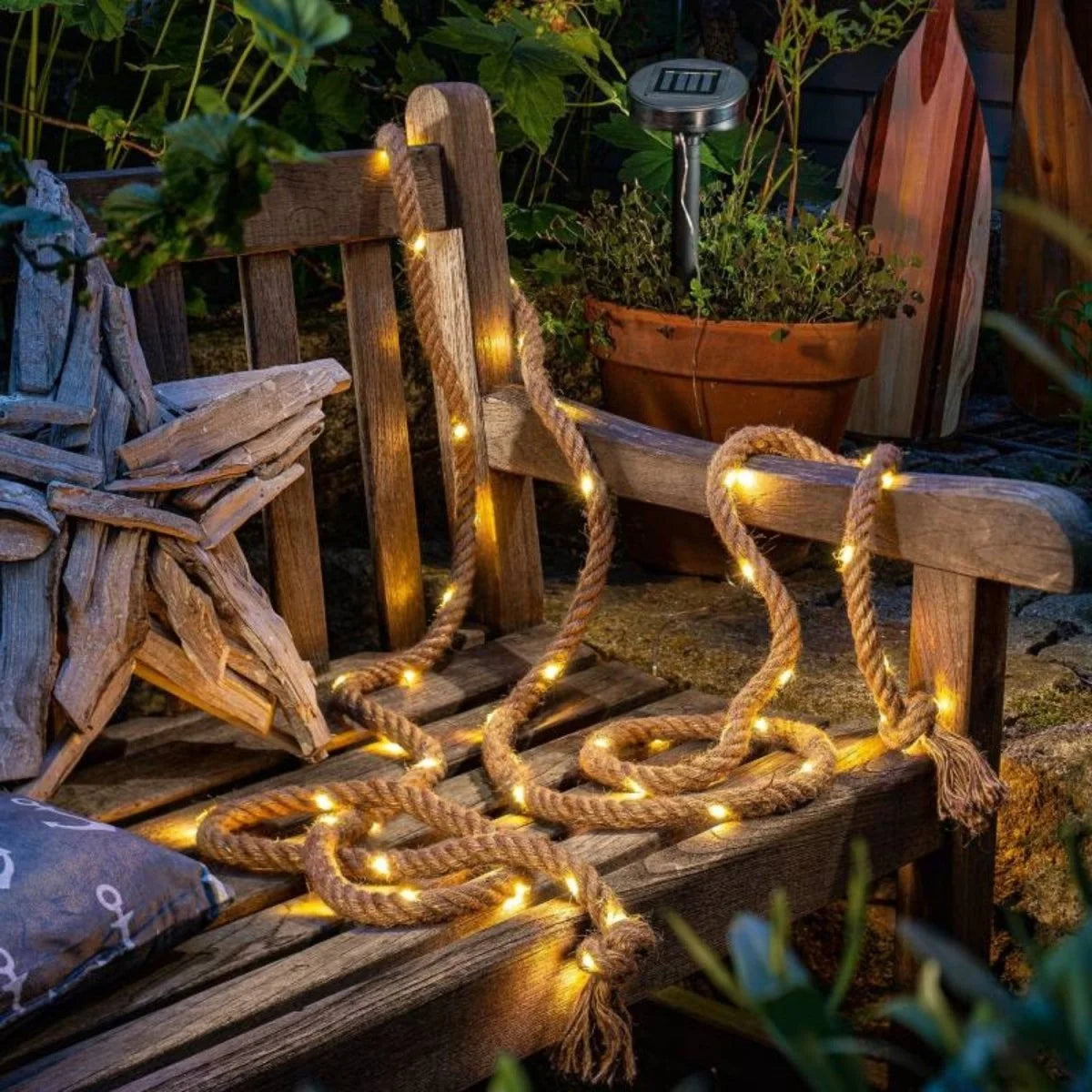Rustic Rope Fairy Lights - Warm White LED Lighting for Indoor & Outdoor Decor 0