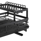 Rustproof Dish Drainer Rack with Adjustable Swivel Spout – Large Capacity Carbon Steel Dish Drying Rack for Efficient Kitchen Organization 4