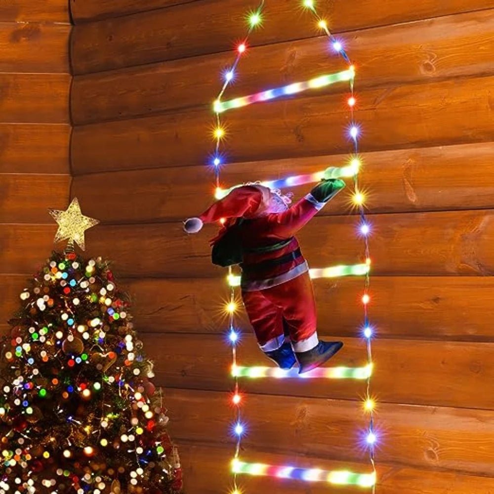 Santa Claus Climbing Ladder - LED Lights for Outdoor Christmas Decoration 1