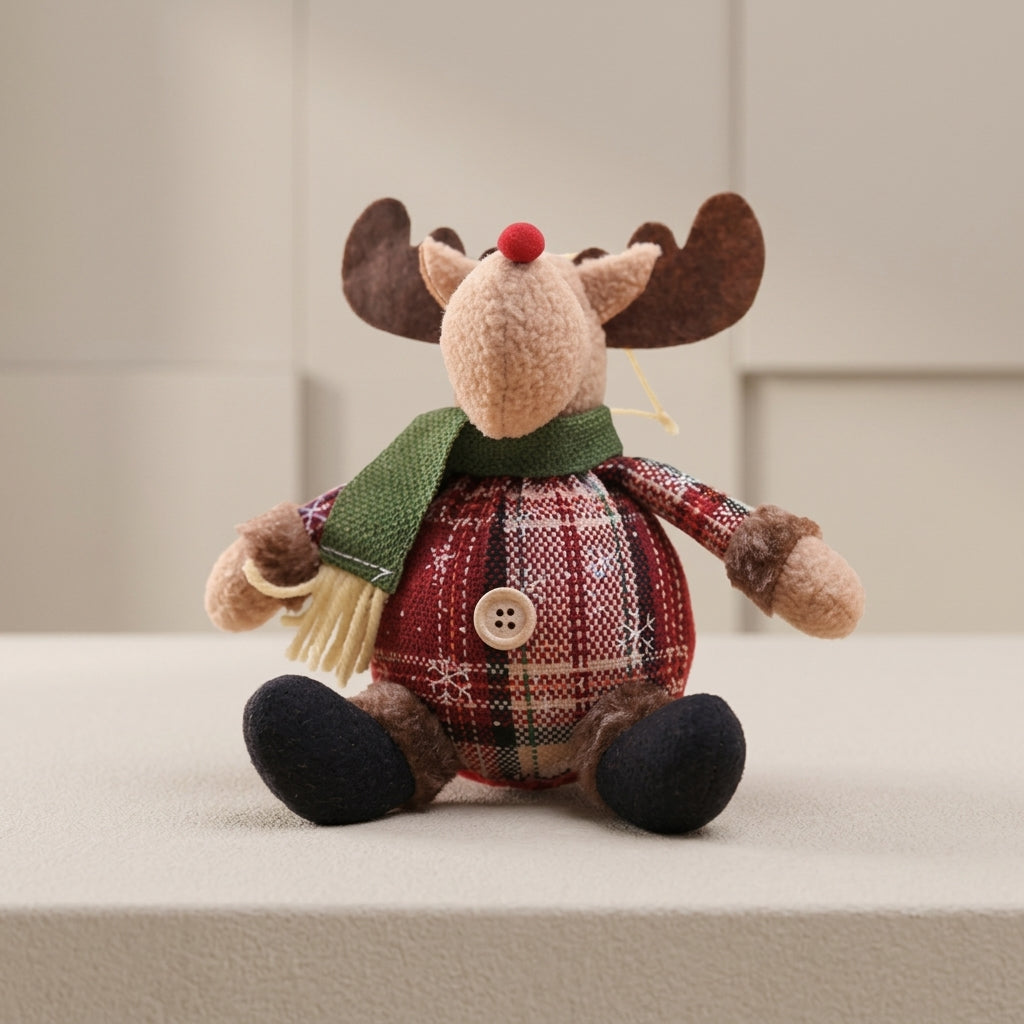 Santa Claus Plush Figurine with Felt Details for Christmas Decor 2