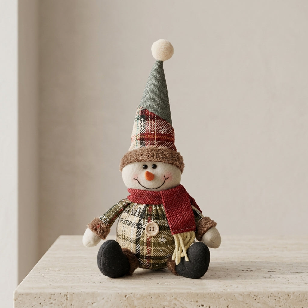 Santa Claus Plush Figurine with Felt Details for Christmas Decor 6