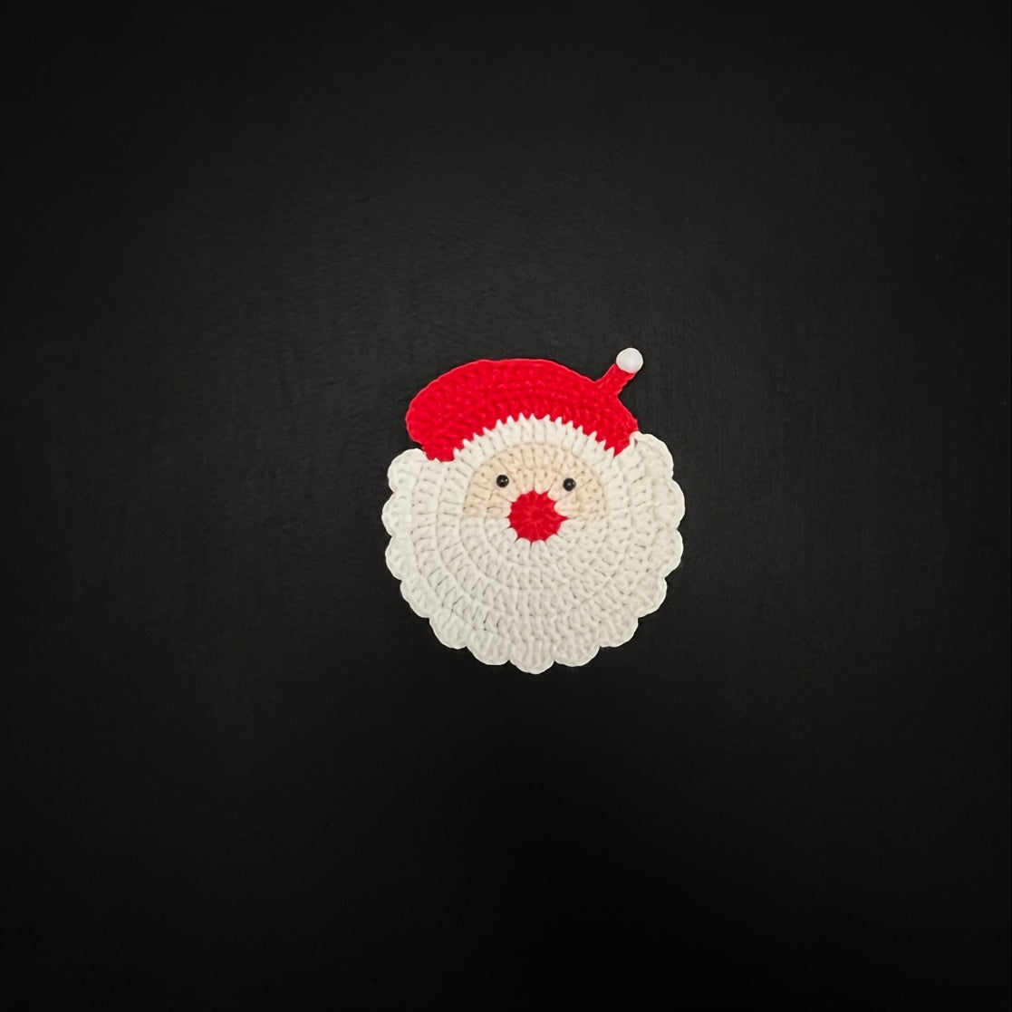 Santa Crochet Coasters - Handmade Drink Protection for Holiday Tables 6