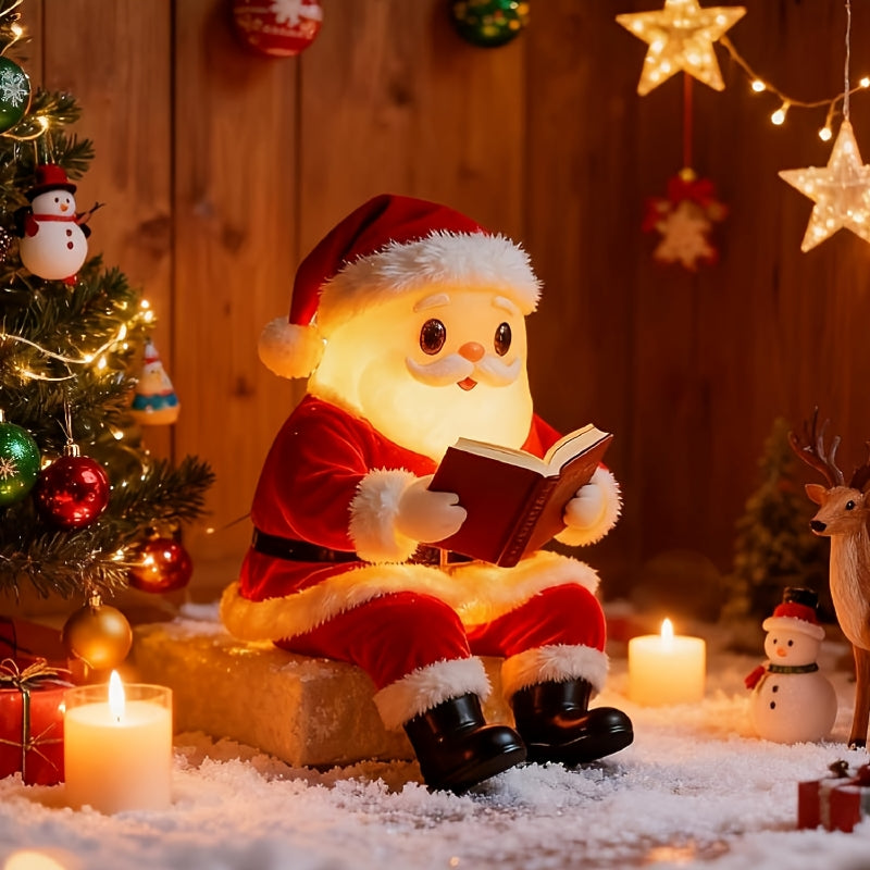 Santa Night Light - Warm LED Glow, Vintage 3D Design for Cozy Decor 1