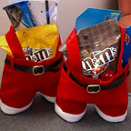 Santa Pants Gift Bags - 6-Pack Plush Christmas Gift Bags for Treats 1