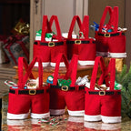 Santa Pants Gift Bags - 6-Pack Plush Christmas Gift Bags for Treats 2