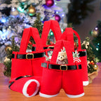 Santa Pants Gift Bags - 6-Pack Plush Christmas Gift Bags for Treats 4