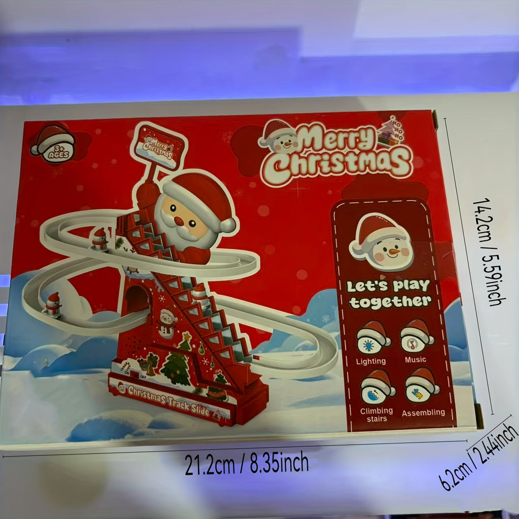Santa Roller Coaster Track - Motorized Christmas Toy with Lights & Music 5