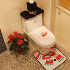 Santa Toilet Cover Set - Festive 3-Piece Plush Bathroom Decor 8