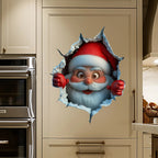 Santa Wall Sticker - 3D Waterproof Wall Decal for Easy Holiday Decor 1
