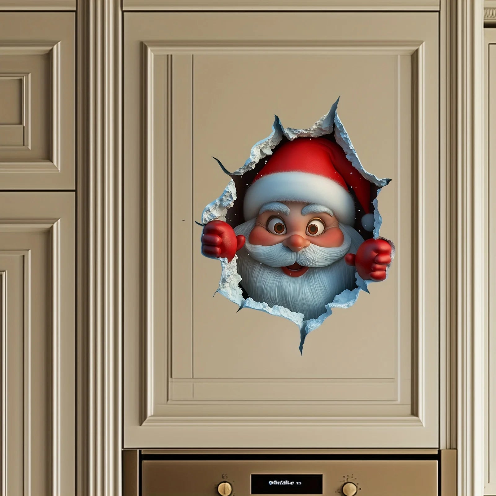 Santa Wall Sticker - 3D Waterproof Wall Decal for Easy Holiday Decor 5