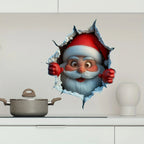 Santa Wall Sticker - 3D Waterproof Wall Decal for Easy Holiday Decor 6
