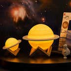 Saturn Lamp - 3D Printed Cosmic Light with Adjustable Warmth & Wireless Use 1