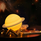 Saturn Lamp - 3D Printed Cosmic Light with Adjustable Warmth & Wireless Use 3