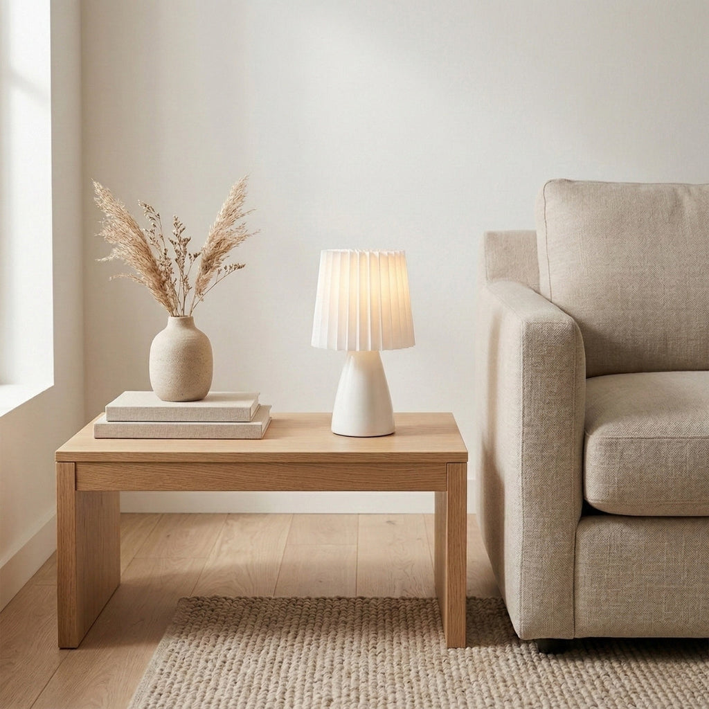 Scandinavian Ceramic Table Lamp - Compact Design for Bedside & Desk 2