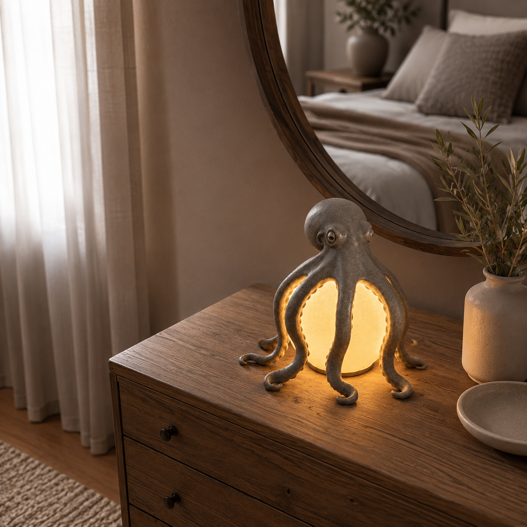Sculptural Octopus Accent Light - Warm Ambient Glow for Unique Decor 3