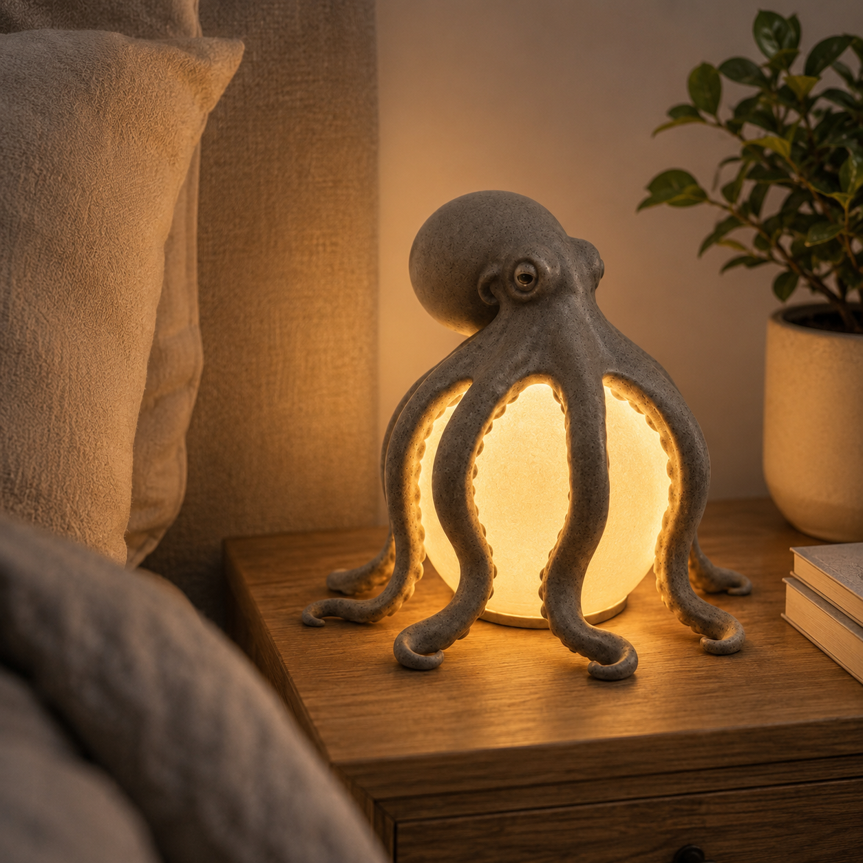 Sculptural Octopus Accent Light - Warm Ambient Glow for Unique Decor 7