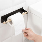 Self-Adhesive Towel Holder - Durable Iron & Wood for Kitchen Efficiency 8