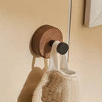 Self-Adhesive Walnut Wall Hook - Modern Coat Hook and Key Holder for Wall 0