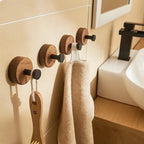 Self-Adhesive Walnut Wall Hook - Modern Coat Hook and Key Holder for Wall 2
