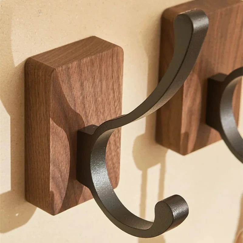 Self-Adhesive Walnut Wall Hook - Modern Coat Hook and Key Holder for Wall 5