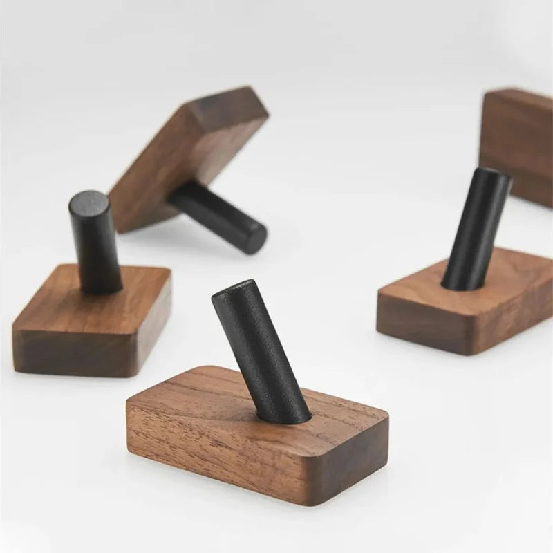 Self-Adhesive Walnut Wall Hook - Modern Coat Hook and Key Holder for Wall 6