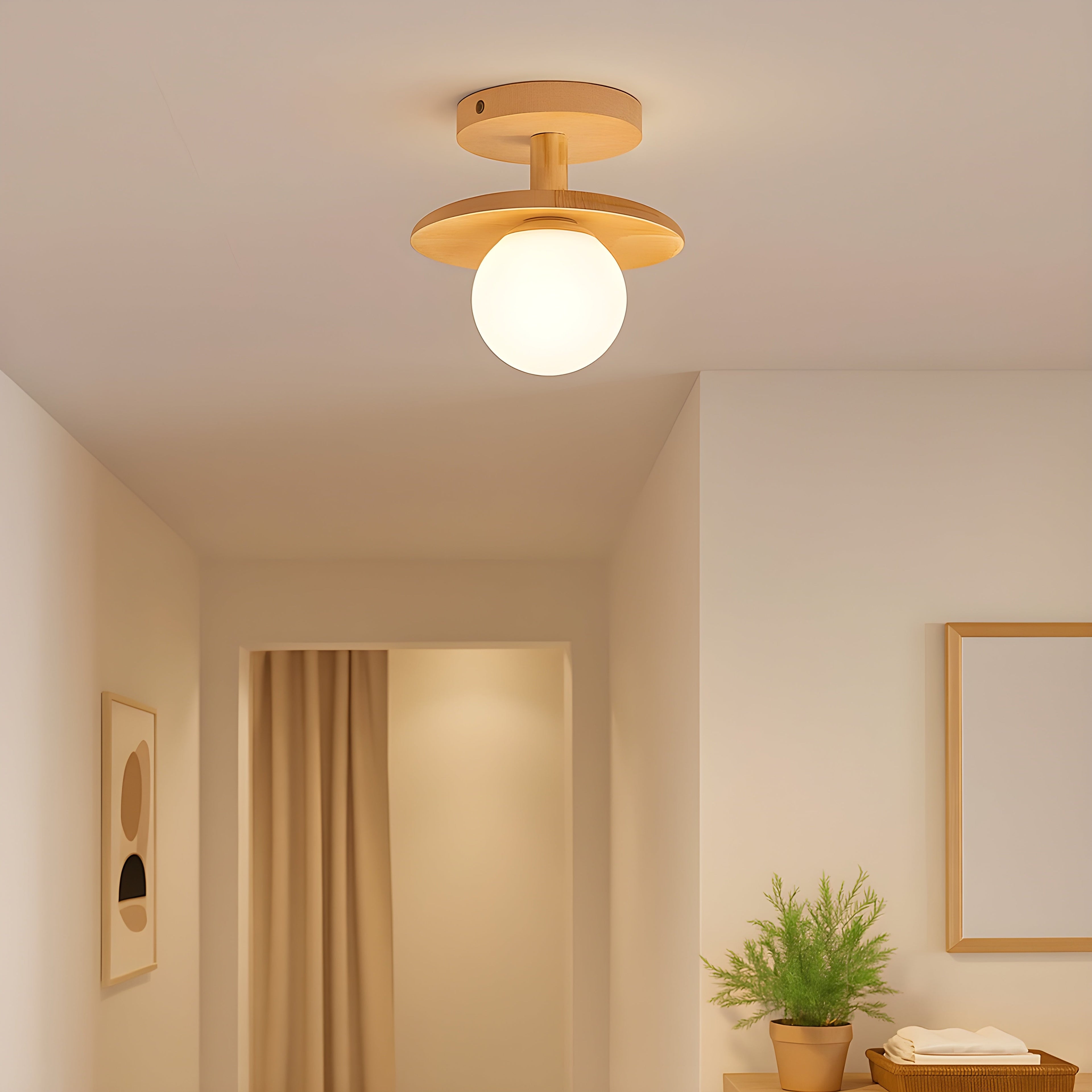 Semi-Flush Round Disc Ceiling Light - Modern LED, Space-Saving Design 5