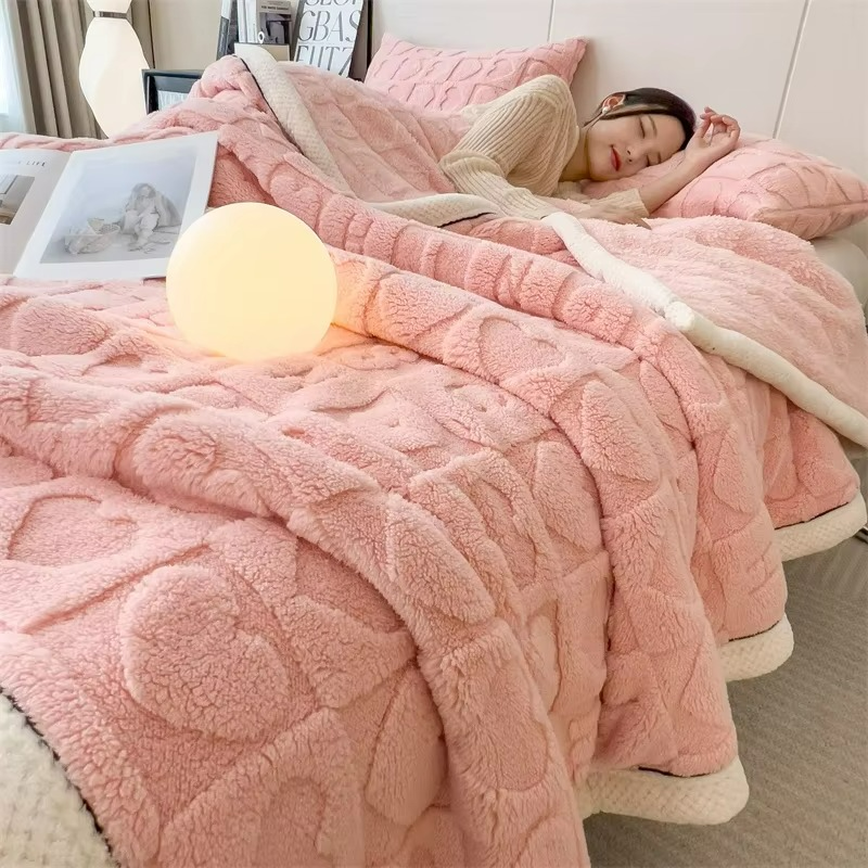 Sherpa Blanket Polyester Fleece Lightweight 100x150 cm or 120x200 cm 2