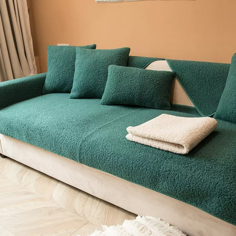 Sherpa Sofa Cover - Soft, Anti-Slip Protection for Couch Comfort 7