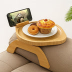Side Table - Solid Pine Clip-On Design with Phone Holder for Small Spaces 1