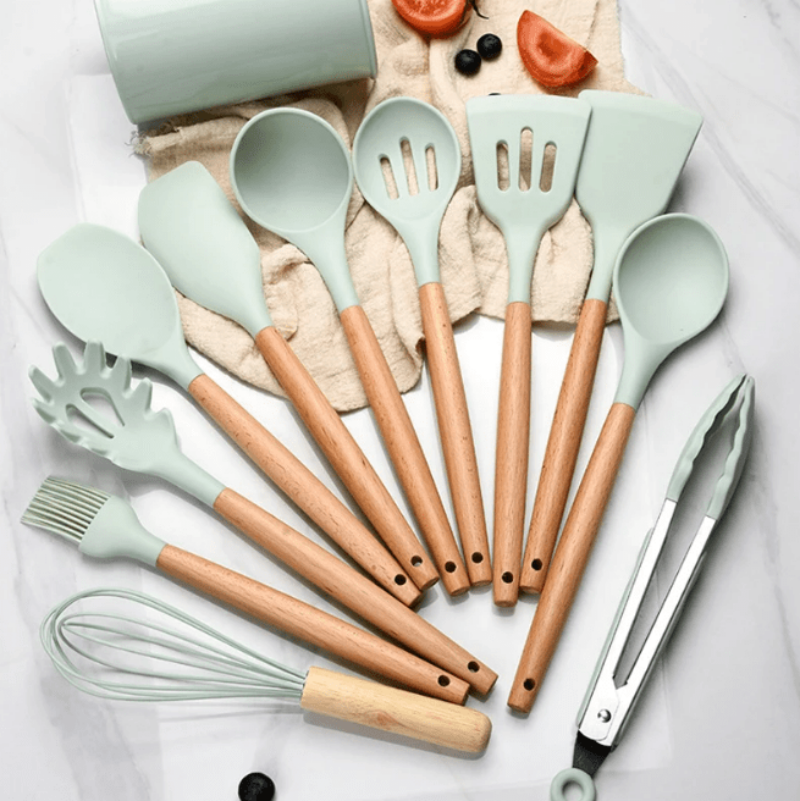 Silicone Cooking Utensil Set - Safe, Durable & Heat Resistant 11-Piece 0