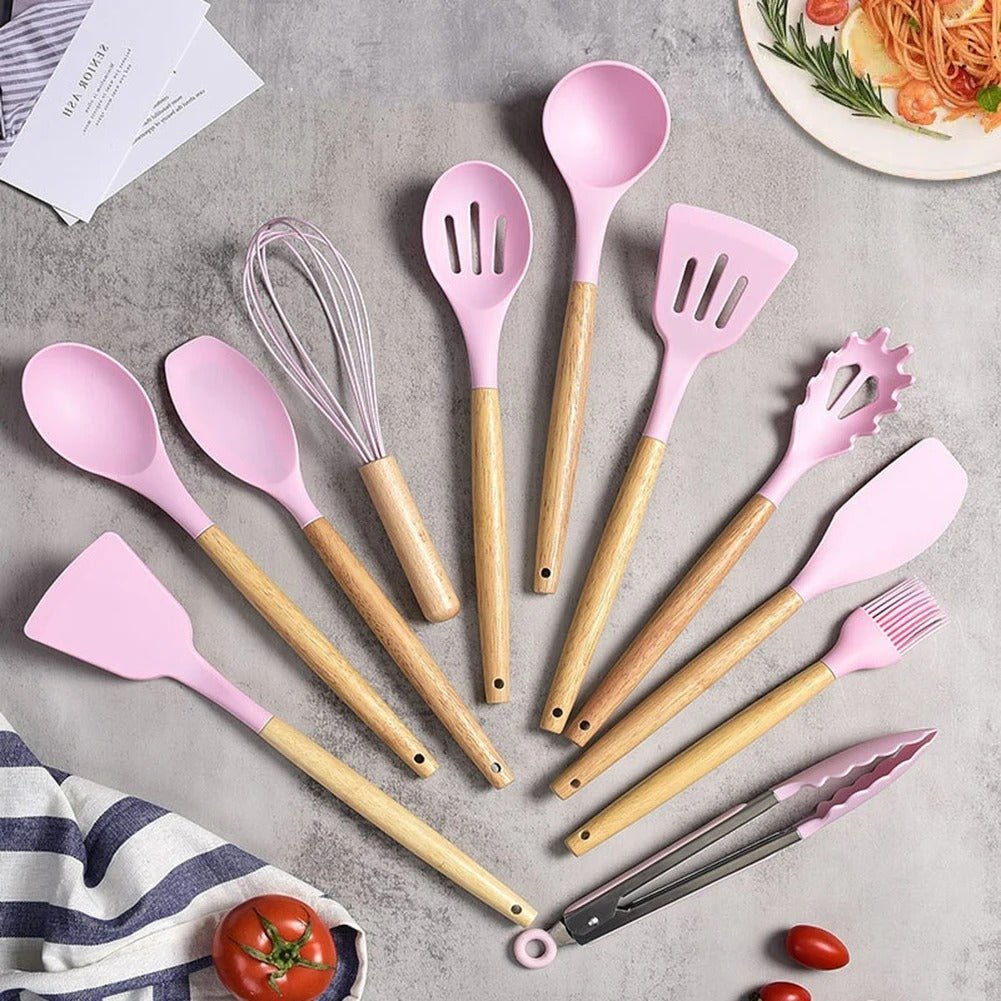 Silicone Cooking Utensil Set - Safe, Durable & Heat Resistant 11-Piece 1