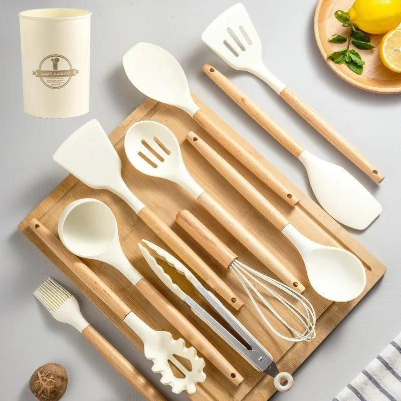 Silicone Cooking Utensil Set - Safe, Durable & Heat Resistant 11-Piece 3