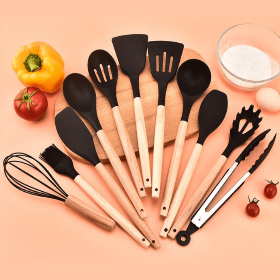 Silicone Cooking Utensil Set - Safe, Durable & Heat Resistant 11-Piece 9