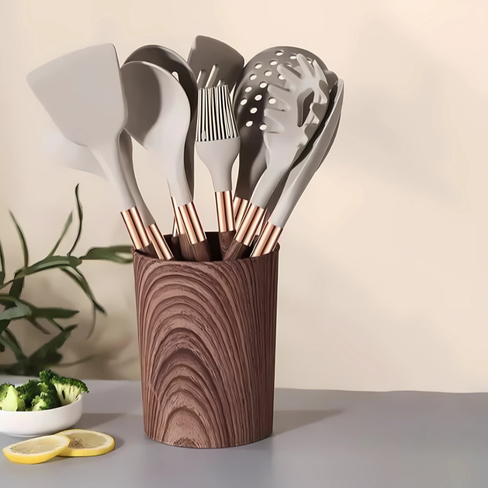 Silicone Cooking Utensils Set - 10 Heat-Resistant, Ergonomic Tools 1