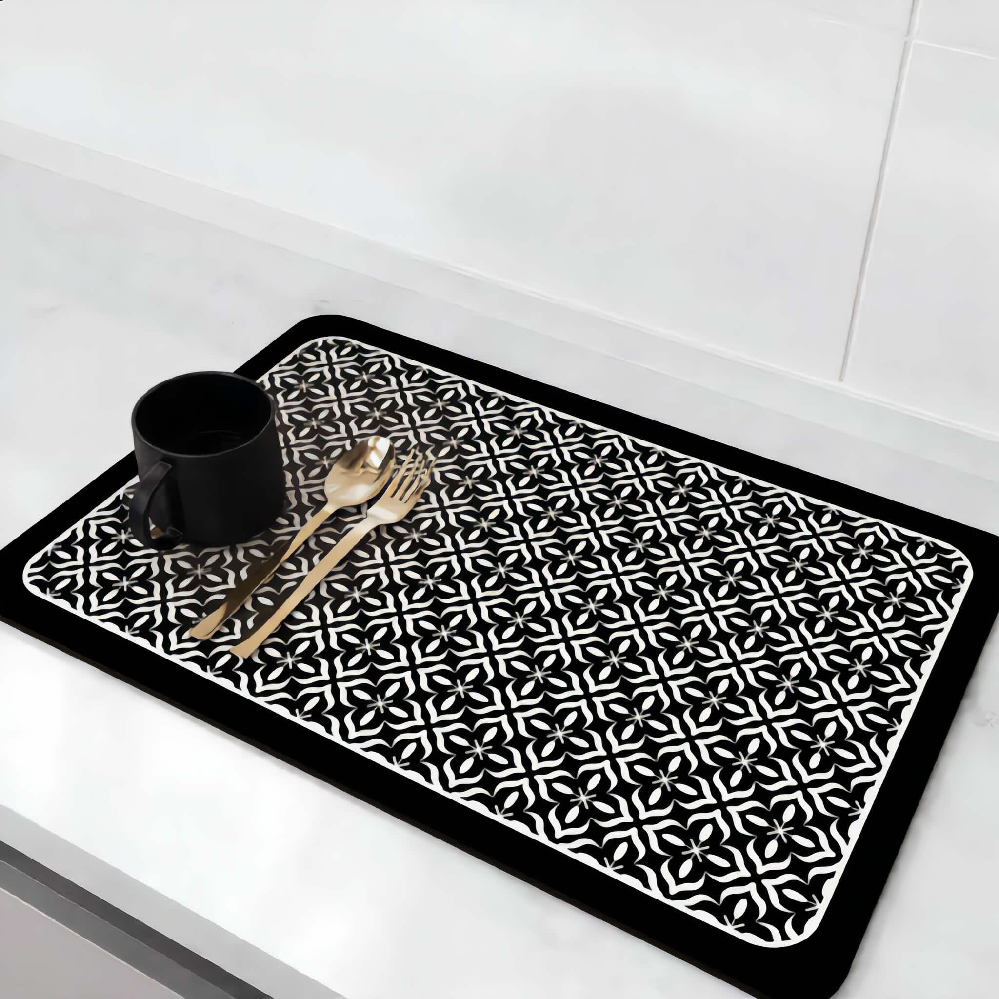 Silicone Dish Drying Mat - Highly Absorbent, Quick-Drying Kitchen Protector 0
