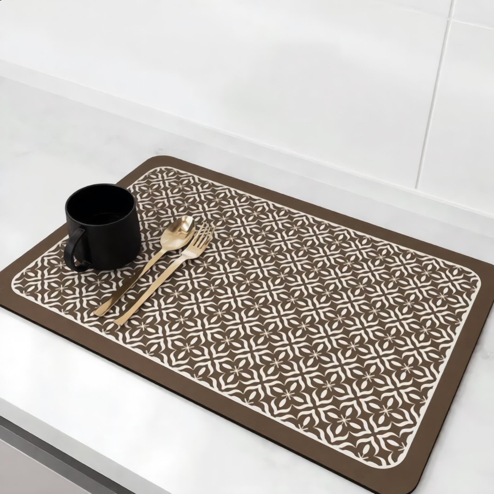 Silicone Dish Drying Mat - Highly Absorbent, Quick-Drying Kitchen Protector 1