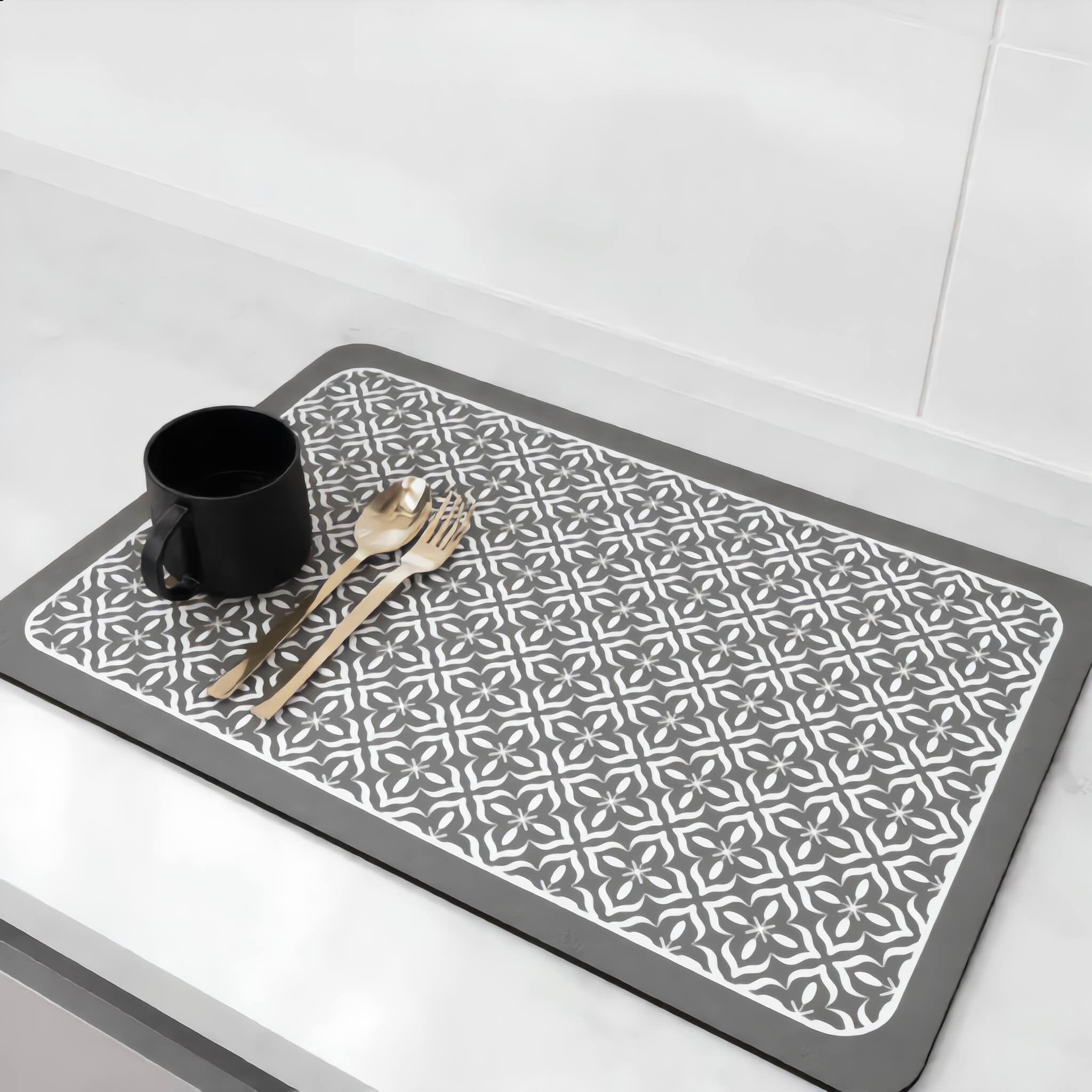 Silicone Dish Drying Mat - Highly Absorbent, Quick-Drying Kitchen Protector 2