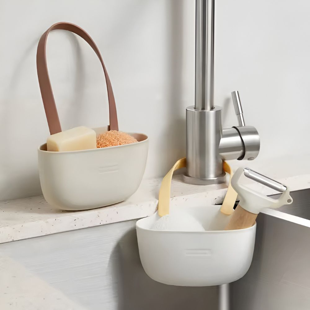 Silicone Hanging Dish Drainer - Space-Saving & Durable Sink Organizer 1
